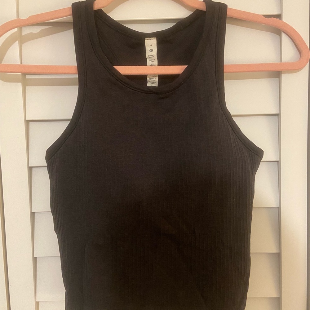 lululemon athletica Black Ribbed Tank Top